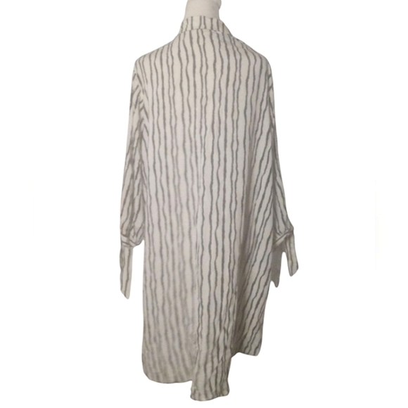 Cupshe Black Cream Vertical Stripe Button Front Shirt Dress Cover Up NWT Size XL - Picture 4 of 7